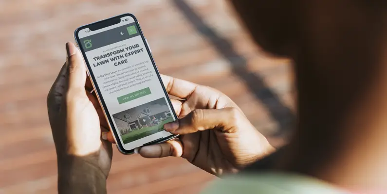 Someone browsing a small business website on a phone