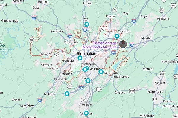 Map of Ridgeway Web's location in Birmingham, AL